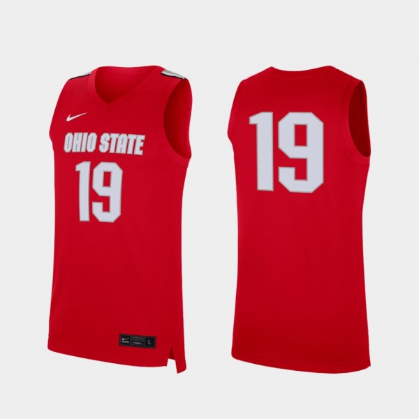 Ohio State Buckeyes Men's #19 Scarlet College Basketball Jersey 2404HUPB0